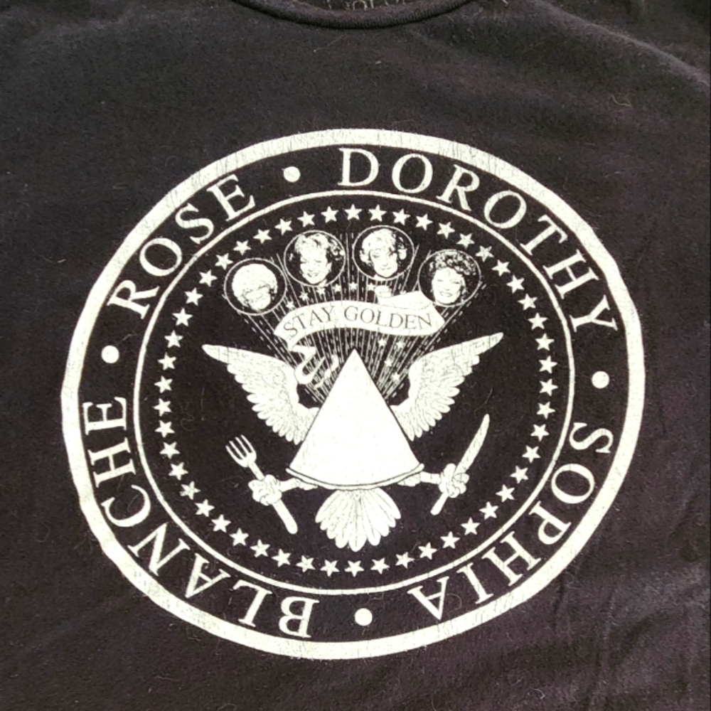 RARE The Golden Girls "Stay Golden" Presidential Seal B&W T-Shirt Med EUC